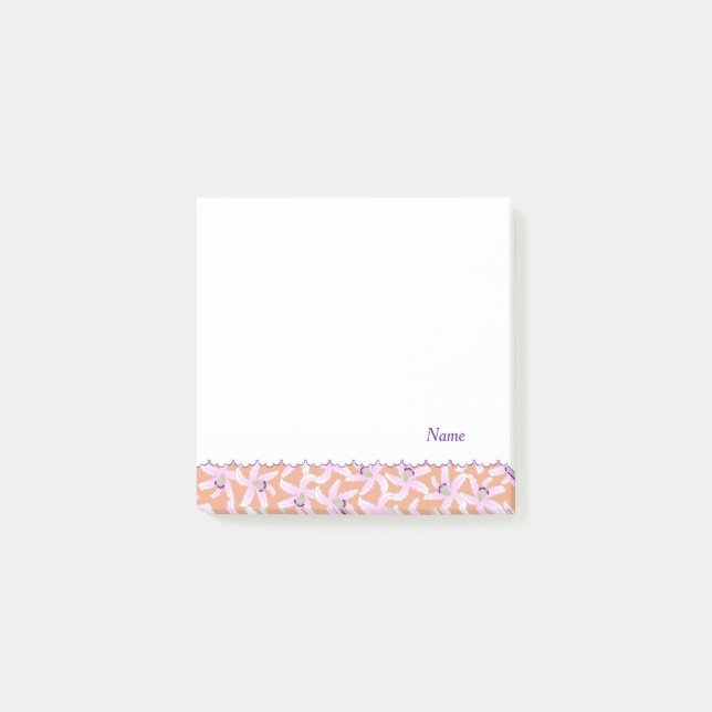 Name Customization Lily Salmon Pink Post-It Notes (Front)
