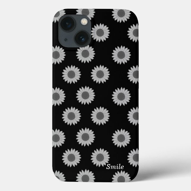 Name Customization Sunflower Black Case-Mate iPhone Case (Back)