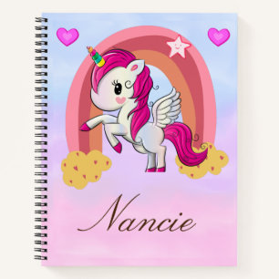 Name Customization Unicorn Notebook 