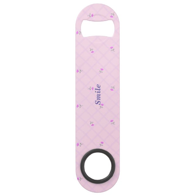 Name Customized Field Rose Check Pink Speed Plug O Bar Key (Front)