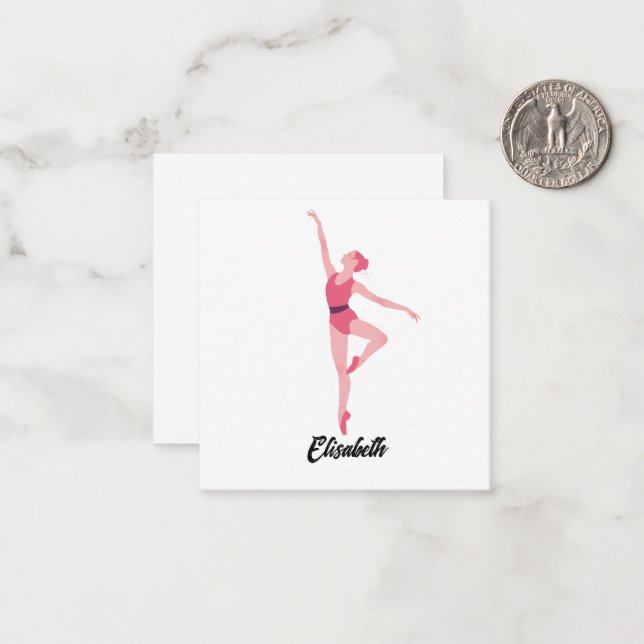 Name Dance ballerina personalization  Card (Front/Back In Situ)