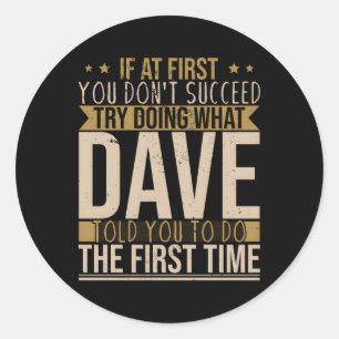 Name Dave Classic Round Sticker