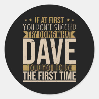 Name Dave Classic Round Sticker