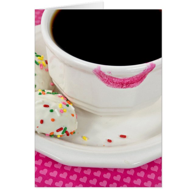 Name Day lipstick on coffee cup with cookies (Front)