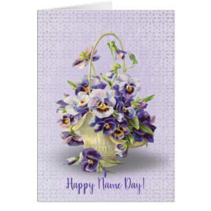 Name Day pansy basket