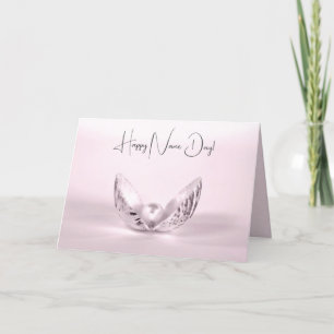 Name Day Pearl In Seashell Card