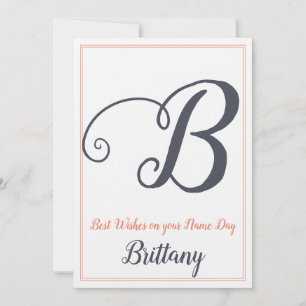 Name Day Saint's Day Letter B Monogram Invitation