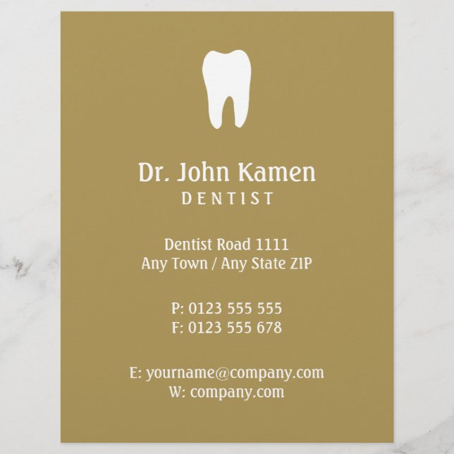 Name Dentist | Gold Info Flyer (Front)