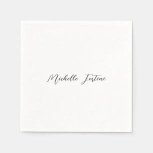 Name Elegant Plain Minimalist Napkin