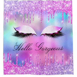 Name Eyelashes Makeup Pink Girly Drip Holographic