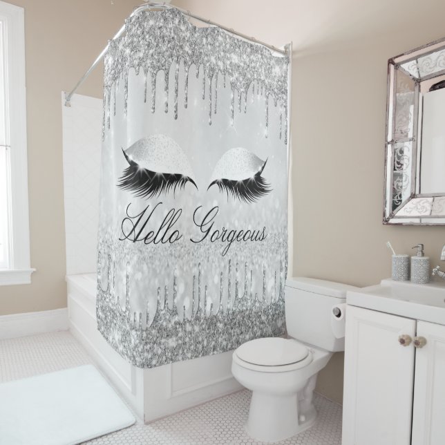 Name Eyelashes Makeup Silver Grey Girly Drips (In Situ)