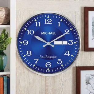 Name family elegant professional business initial large clock