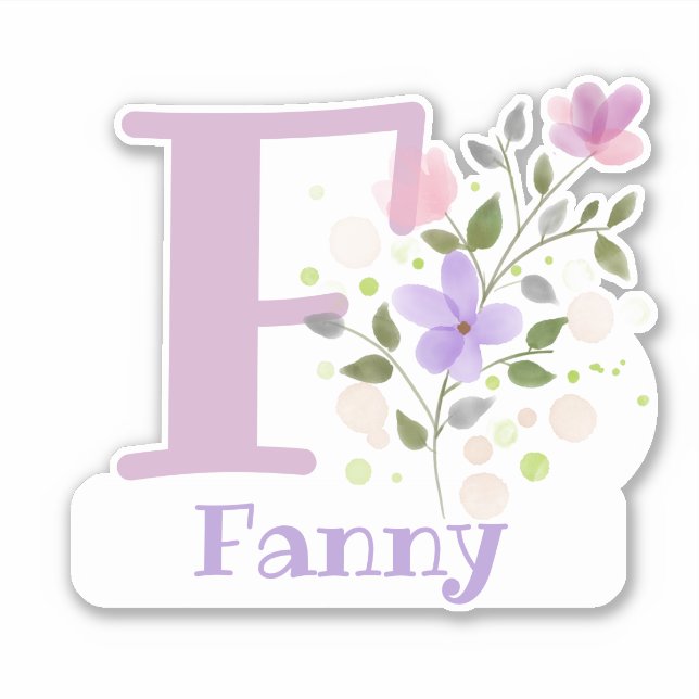 Name Fanny & Initial with Floral Design (Front)