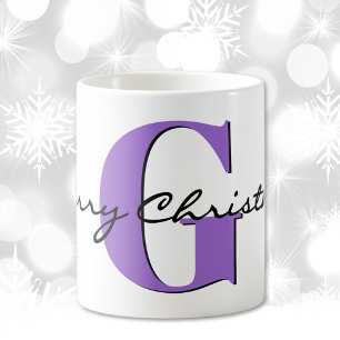 Name, February Amethyst Merry Christmas Coffee Mug