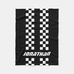 Name Fully Custom Colors Double Checkered Stripes Fleece Blanket
