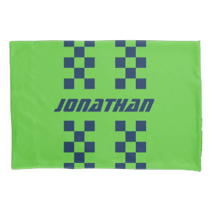 Name Fully Custom Colors Double Checkered Stripes Pillowcase