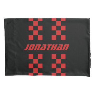 Name Fully Custom Colors Double Checkered Stripes Pillowcase