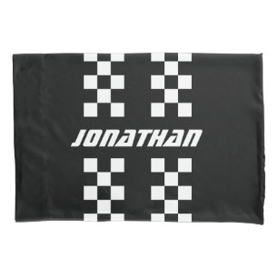 Name Fully Custom Colors Double Checkered Stripes Pillowcase