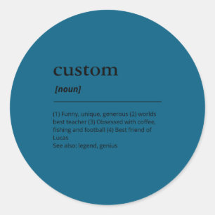 Name Funny Definition Minimalist For Him  Classic Round Sticker