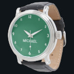 Name Girl Boy Women Men | Bottle Green Stylish Watch<br><div class="desc">Personalized Name Girl Boy Women Men | Bottle Green Elegant Modern Watch | Classic | Elegant | Trendy | Stylish | Gift. You can choose to add your name, the name of a loved one, or a special message. Whether it's a heartfelt gift for someone dear to you or a...</div>