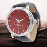 Name Girl Boy Women Men | Brick Red Stylish Watch<br><div class="desc">Personalized Name Girl Boy Women Men | Brick Red Elegant Modern Watch | Classic | Elegant | Trendy | Stylish | Gift. You can choose to add your name, the name of a loved one, or a special message. Whether it's a heartfelt gift for someone dear to you or a...</div>