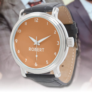 Name Girl Boy Women Men   Chocolate Brown Stylish Watch