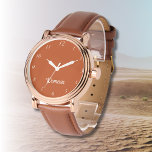 Name Girl Boy Women Men | Rust Elegant  Watch<br><div class="desc">Personalized Name Girl Boy Women Men | Rust Elegant Modern Watch | Classic | Elegant | Trendy | Stylish | Gift. You can choose to add your name, the name of a loved one, or a special message. Whether it's a heartfelt gift for someone dear to you or a personal...</div>