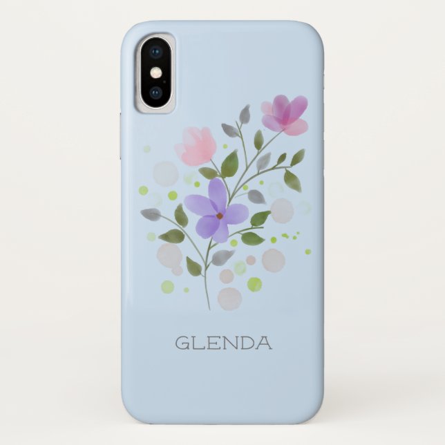 Name Glenda with Flowers Case-Mate iPhone Case (Back)