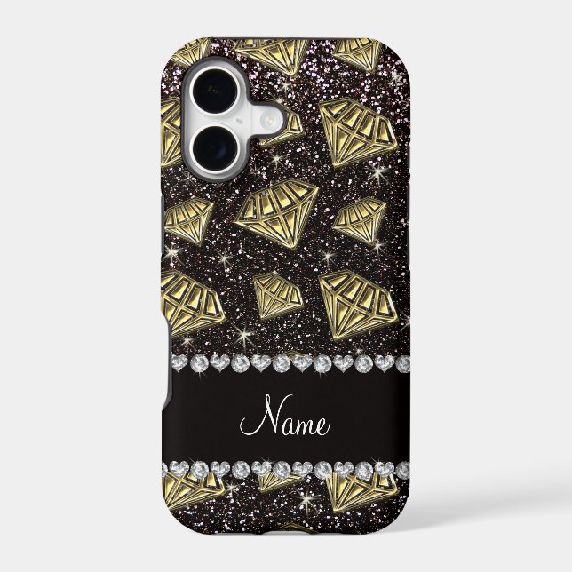 Name gold diamond black glitter (Back)