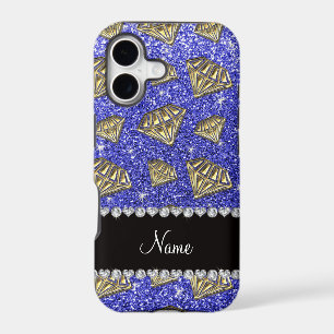 Name gold diamond neon blue glitter