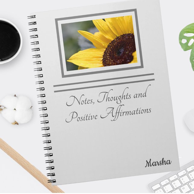 Name, Gorgeous Sunflower Petals with Dewdrops Notebook (Creator Uploaded)