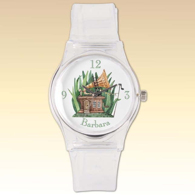 Name, Gramophone Fairytale Cottage Clear Silicone Watch (Creator Uploaded)