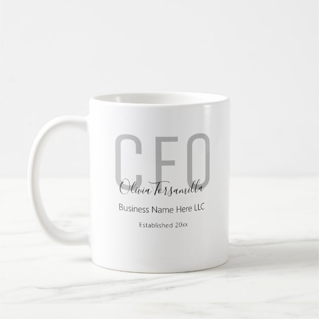 Name Grey Black CFO Coffee Mug (Left)
