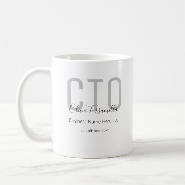 Name Grey Black CTO Coffee Mug (Left)