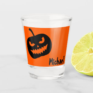 Name, Halloween Jack o Lantern 1.5oz Shot Glass