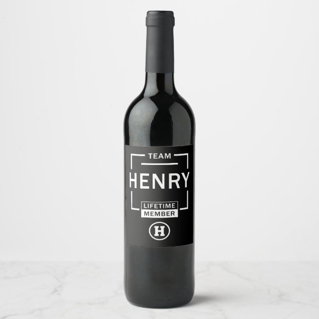 Name Henry Wine Label (Front)