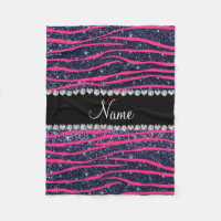 Name hot pink zebra stripes navy blue glitter