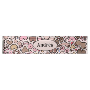 Name humor neutral breast pattern nameplate