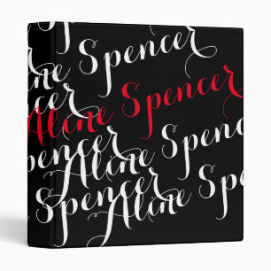 name in a script font-style, typography modern binder