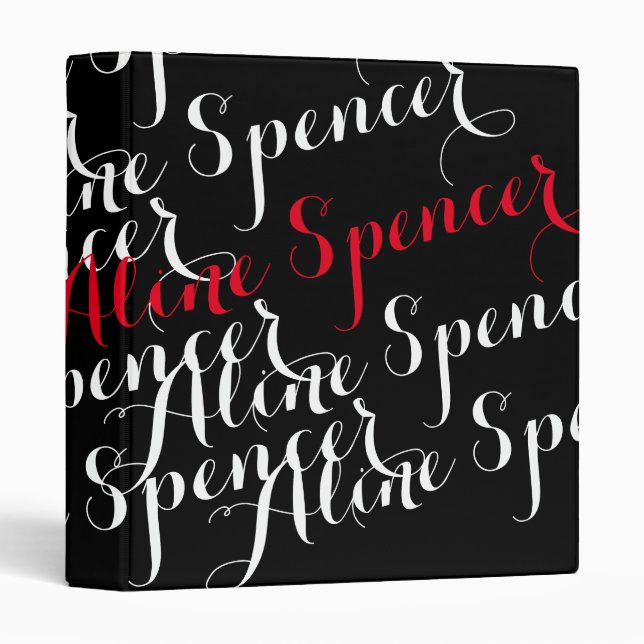 name in a script font-style, typography modern binder (Front/Spine)