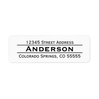 Name in Centre - Return Address Label