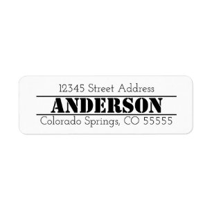 Name in Centre - Return Address Label