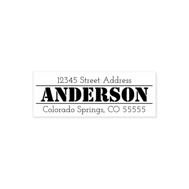 Name in Centre Return Address - Self-Inking Stamp (Design)