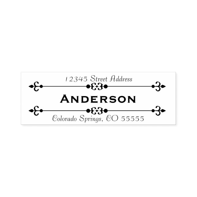 Name in Centre Return Address - Self-Inking Stamp (Design)