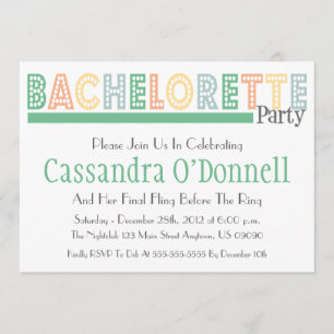 Name In Lights Bachelorette Party Invites (Green)