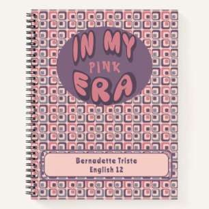 Name In My Era Midcentury Modern Pink Purple Notebook