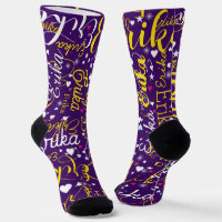 Name in Yellow, Splattered Cute Hearts and Stars