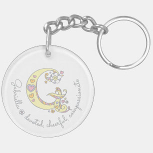 Name initial G girls personalized keychain