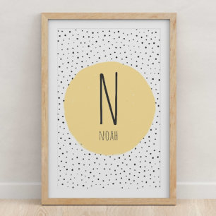 Name Initial Print - Nursery - Kids Room