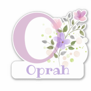 Name & Initial with Floral Design Sticker Cut-Out